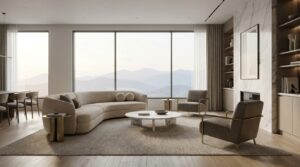 Премиальный дизайн-проект квартиры в Алматы с панорамными окнами